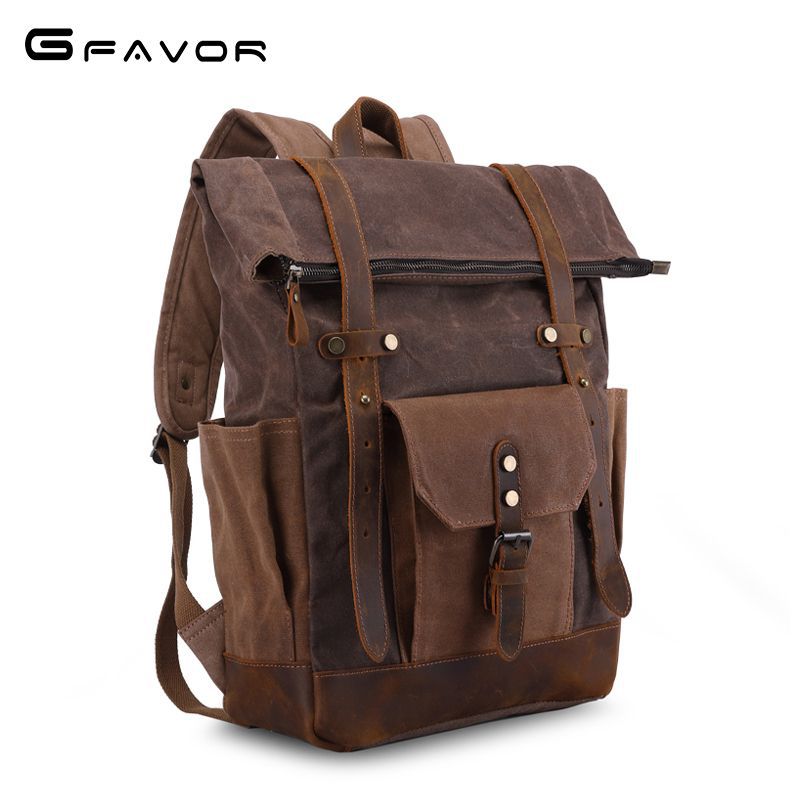 Vintage Oil Wax Waterproof Canvas Traveling Bag
