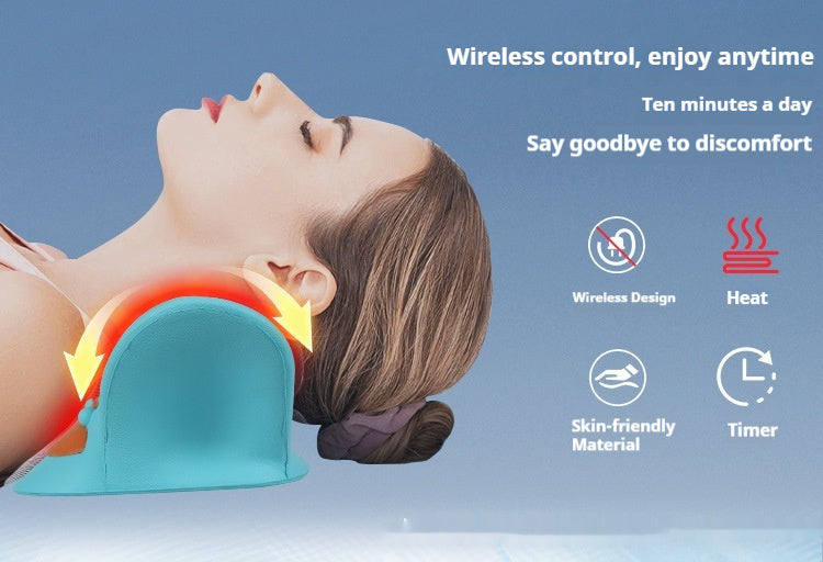 Sleeping Neck Traction Device Red Light Infrared Pulse Therapy Hot Compress Massage Pillow Home Use Head Neck Massage Pillow