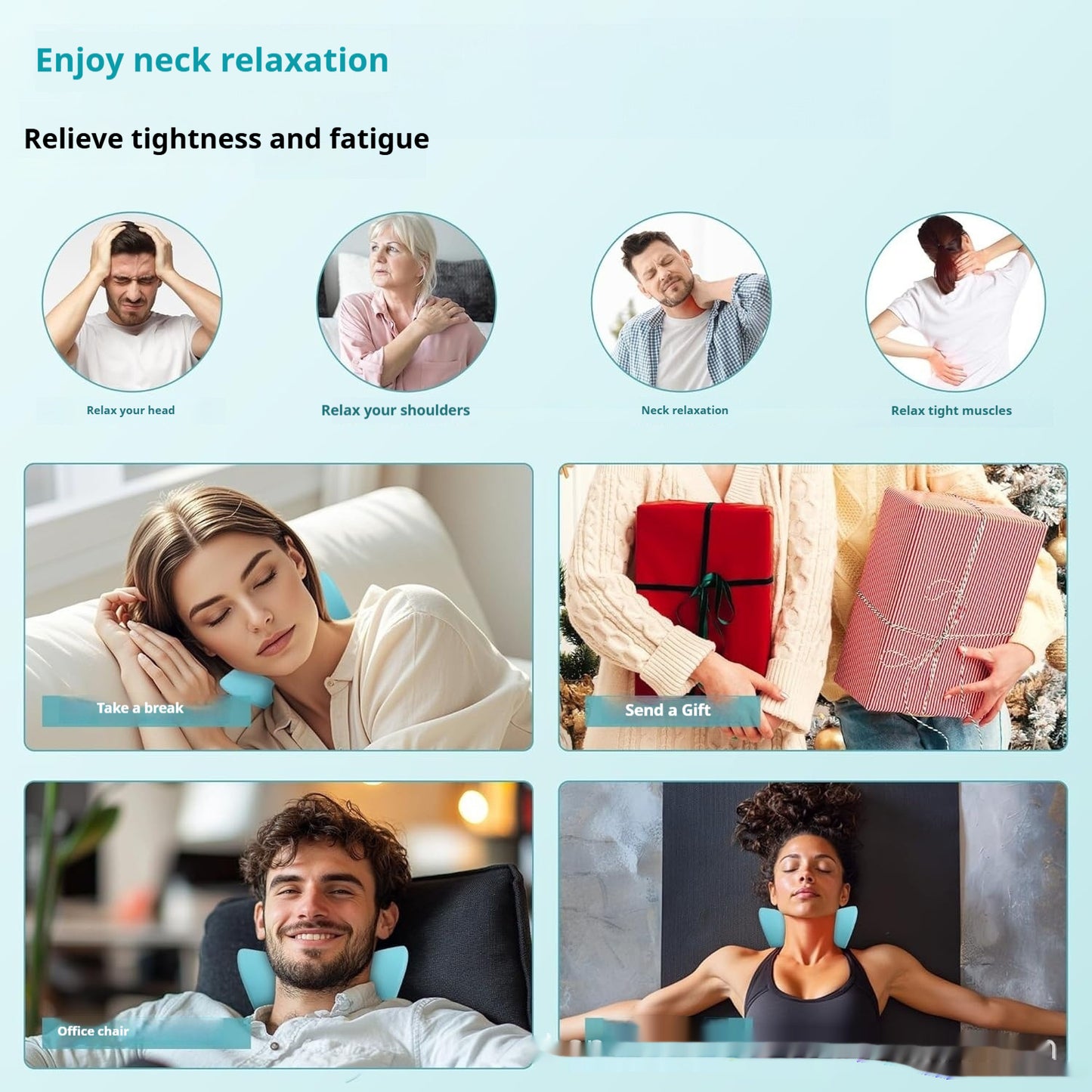 Sleeping Neck Traction Device Red Light Infrared Pulse Therapy Hot Compress Massage Pillow Home Use Head Neck Massage Pillow